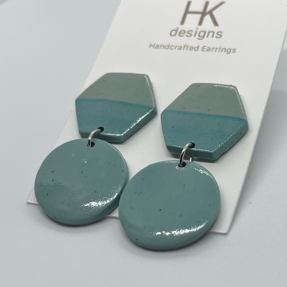 Glossy Handmade Clay Earrings - Picture 4 of 12